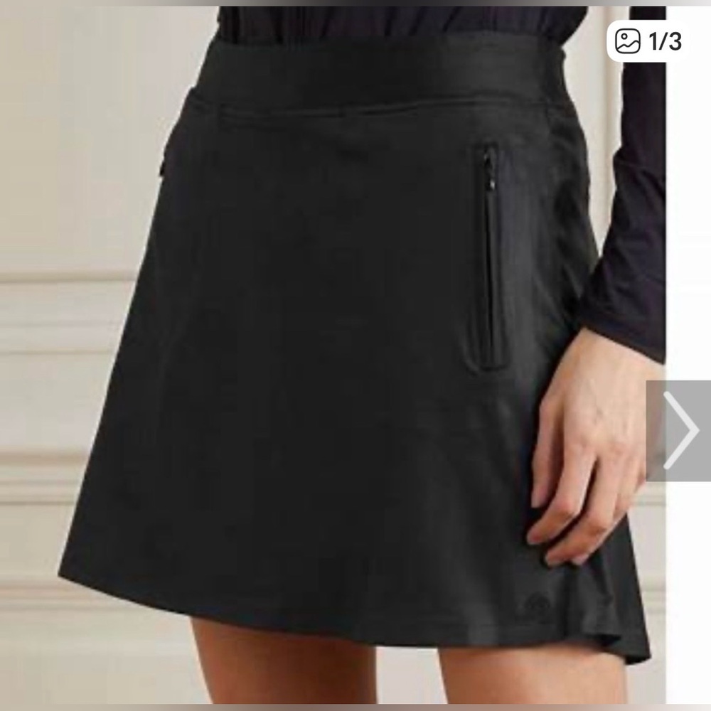 G/FORE Black A-Line Mini Skort with Zip Pocket